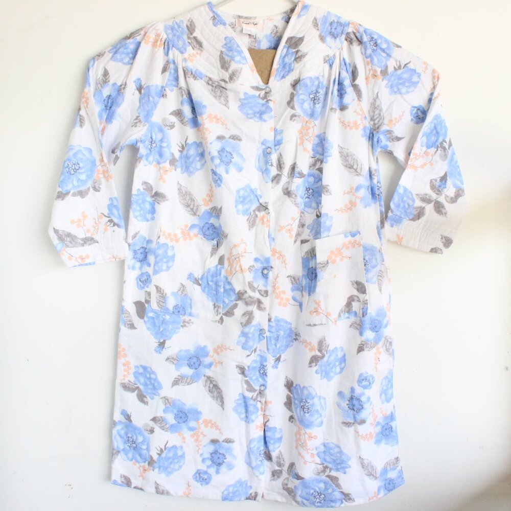 Casual Night Womens House Coat Robe Nightgown Grannycore Cottagecore Floral M